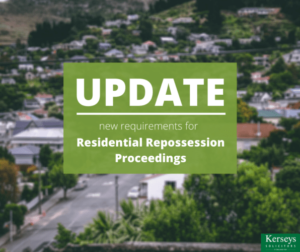 Update Residential Repossession Proceedings