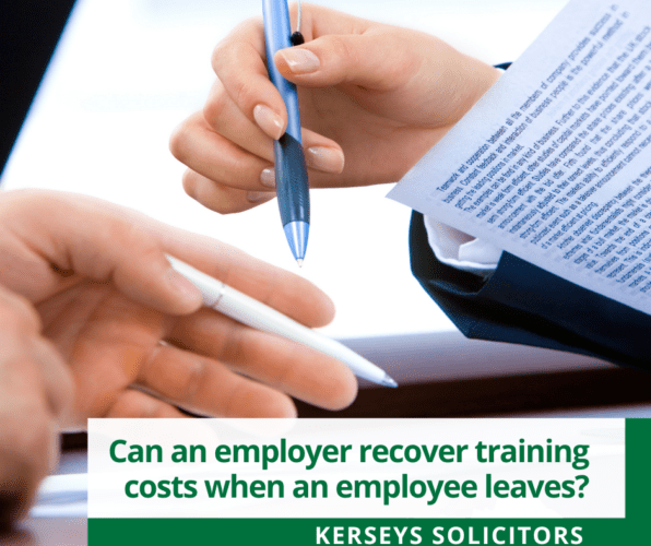 Can an employer recover training costs when an employee leaves?