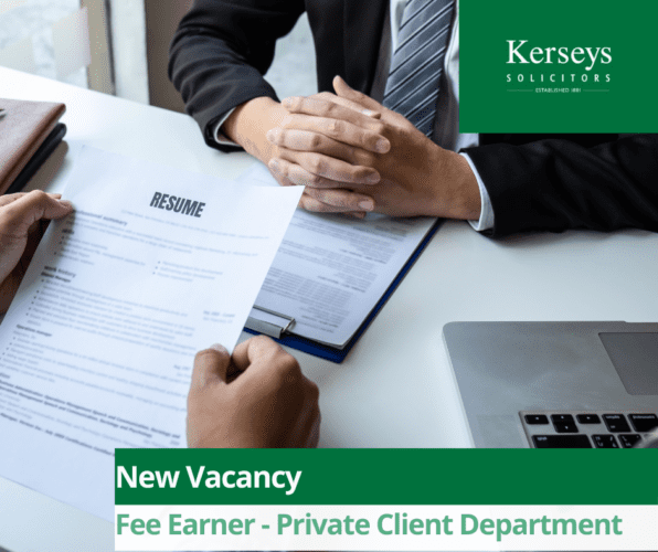 Job Vacancy Private Client Fee Earner