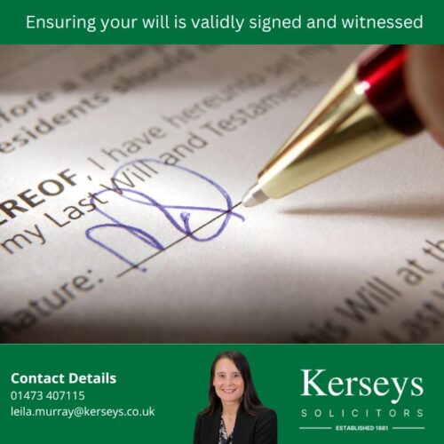 Signing your Will - Ensuring your will is validly signed and witnessed