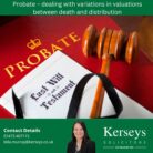 Probate – dealing with variations in valuations between death and distribution